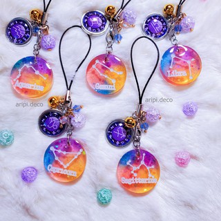 Móc khóa handmade cung hoàng đạo 2 ver màu / Keychain resin