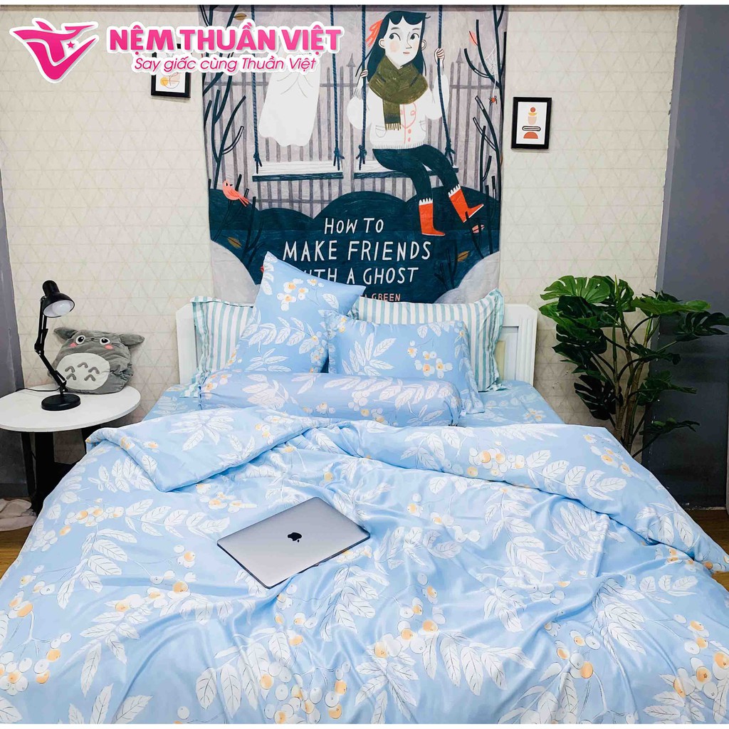 Bộ Ga Mền Cotton Tencel Thuần Việt Cao Cấp - K41