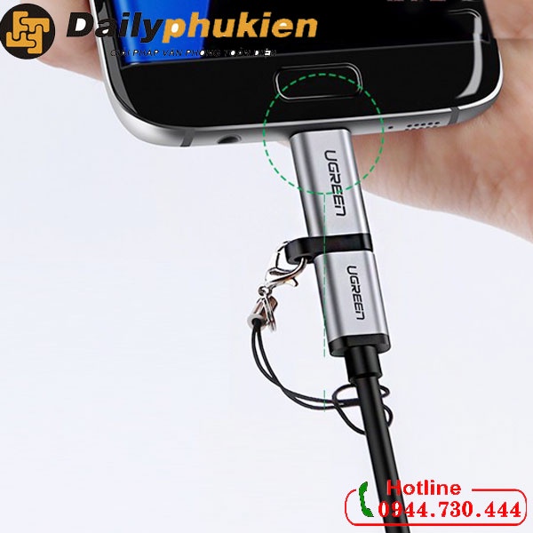 Đầu chuyển Type C cái sang Micro USB đực UGREEN 50590 dailyphukien