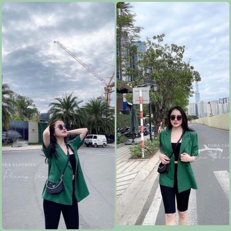 ÁO VEST CỘC TAY DÁNG DÀI ULZZANG QC CAO CẤP ÁO BLAZER