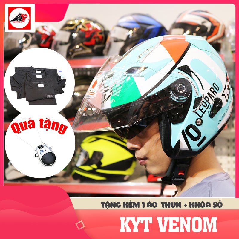 Mũ bảo hiểm 3/4 KYT Venom - 2 Kính