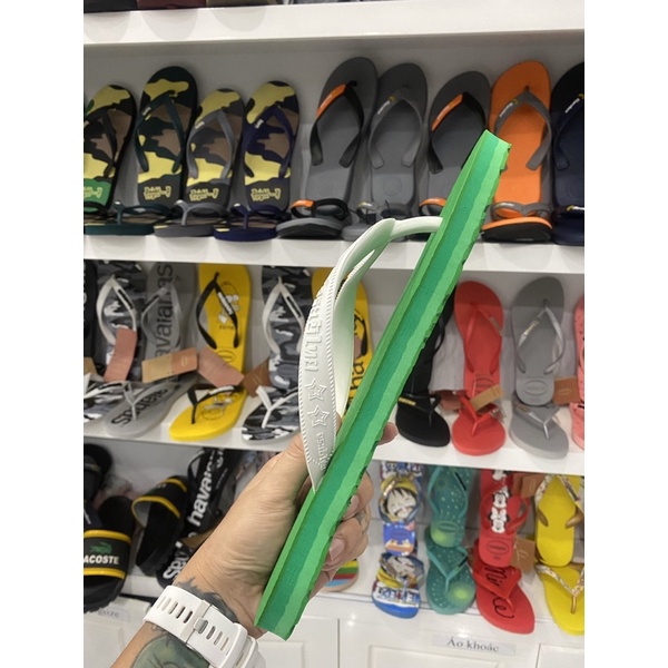 Dép lào Thái Lan, siêu phẩm xanh lá quai trắng dép cao su rất bền