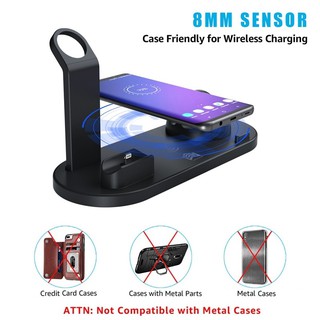 4 in 1 Multi-function 10W QI Fast Wireless Charger Desktop Stand Dock
