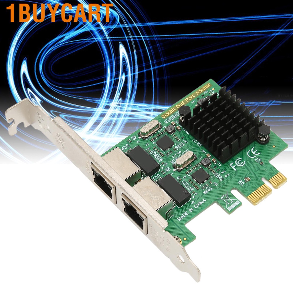 1buycart PCI E NIC Network Card 2 Way RJ45 Port for RTL8111G Chipset PCIE X1 Ethernet LAN Adapter Win Linux VMware