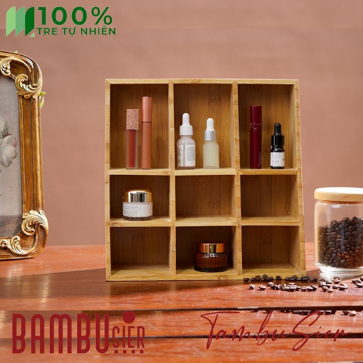 [BAMBOO] Kệ mỹ phẩm trang sức bằng tre 3 tầng tiện ích - khay để đồ trang sức mỹ phẩm đa năng cao cấp [B-AUSTIN-09]