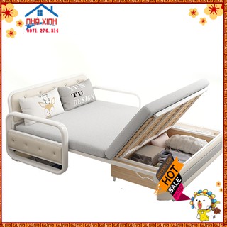 Giường sofa thông minh 3 trong 1 cỡ 120*193 có ngăn chứa đồ, có thể chuyển thành ghế sofa siêu sang.