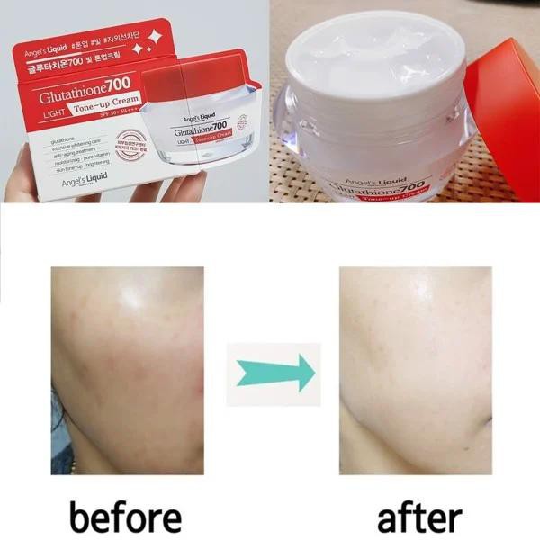 Kem Dưỡng Trắng Da Nâng Tone, Chống Nắng Angel Liquid Glutathione 700 Light Tone Up Cream (Ngày) 50ml