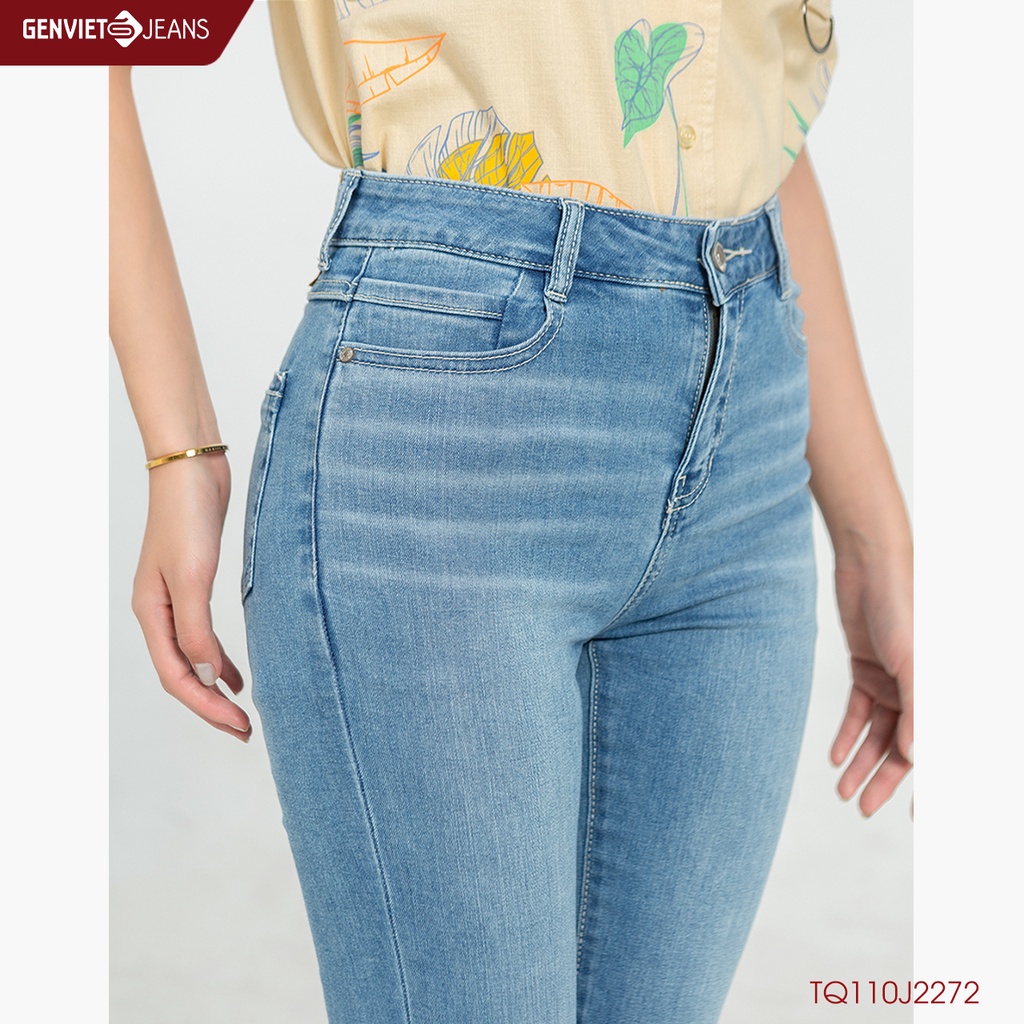 Quần Jeans Nữ Ống Vẩy Loe Co Dãn Genviet Chất Bò Jean Trẻ Trung Năng Động Ống Loe TQ110J2272