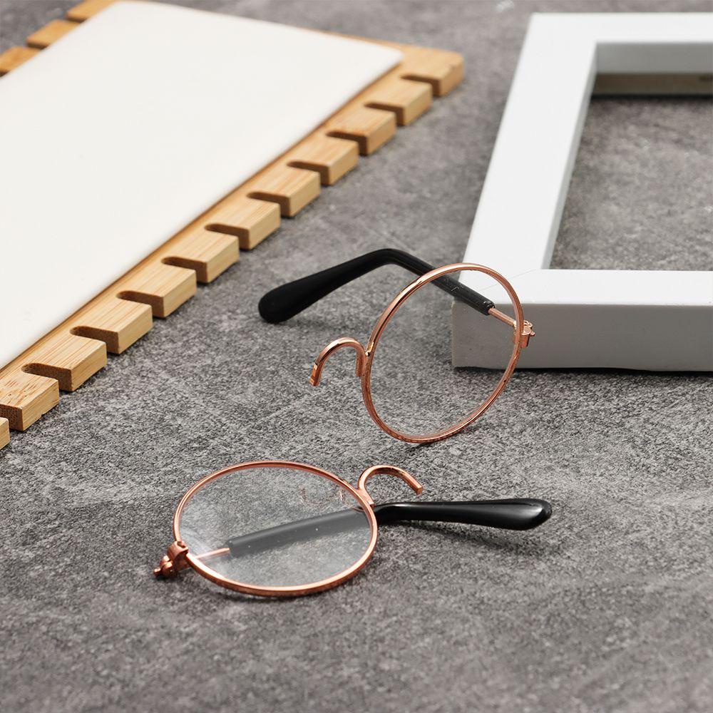 Mắt Kính Gọng Tròn Phối Lông Xù Đáng Yêu Cho Búp Bê