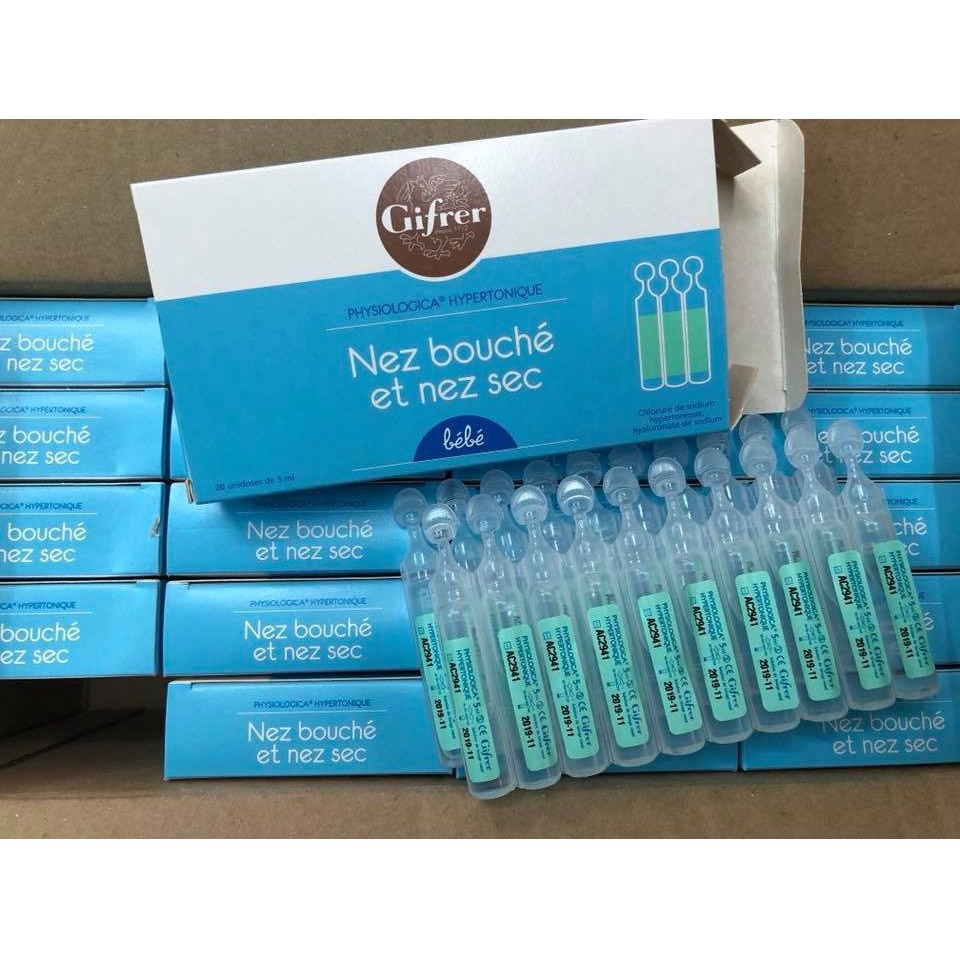 Nước muối Gifrer pháp tép Xanh 20 ống  của Pháp