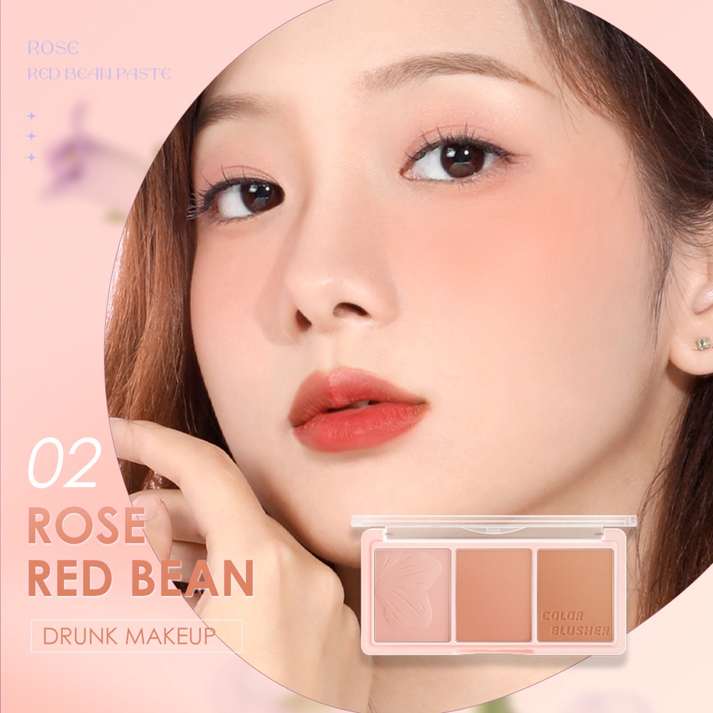 Bảng Phấn Má Hồng FOCALLURE 3 Màu Sắc Tố Cao Lâu Trôi Trọng Lượng Nhẹ