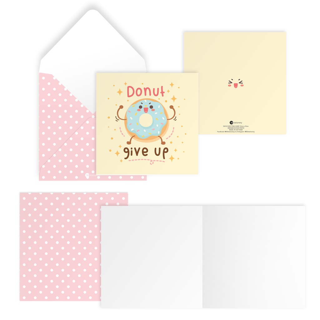 Thiệp tình yêu, Valentine, tỏ tình, động viên bạn bè SDstationery Confection 12x12 hình bánh ngọt dễ thương