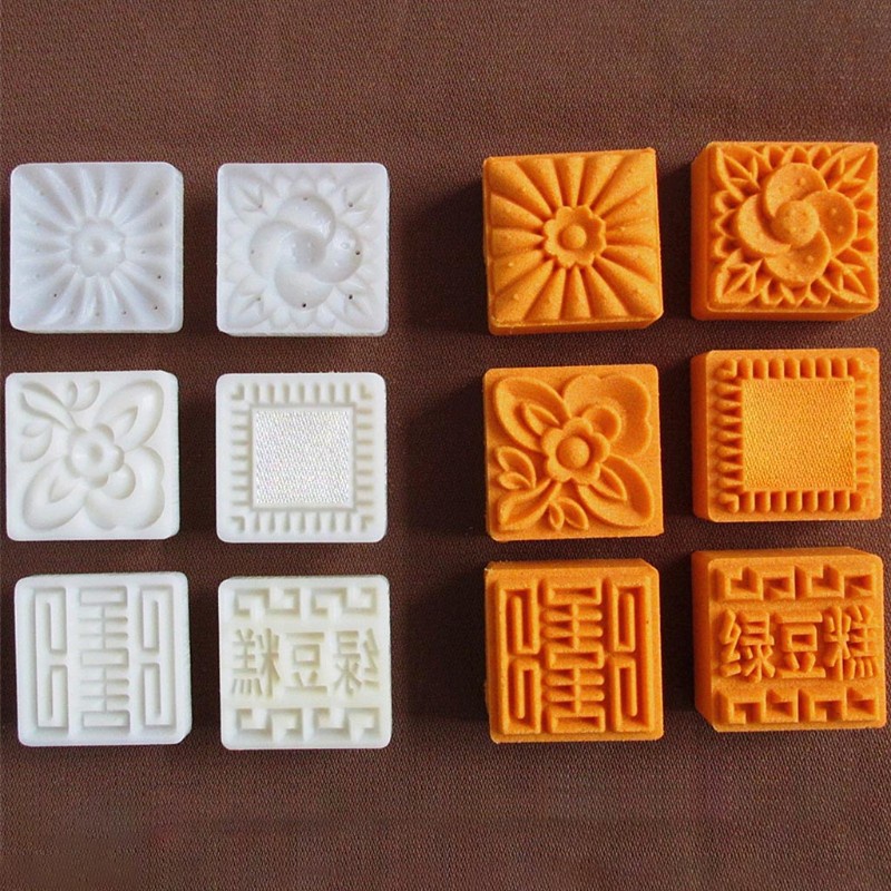 Khuôn Nhựa Làm Bánh Trung Thu Hình Vuông 30g Diy