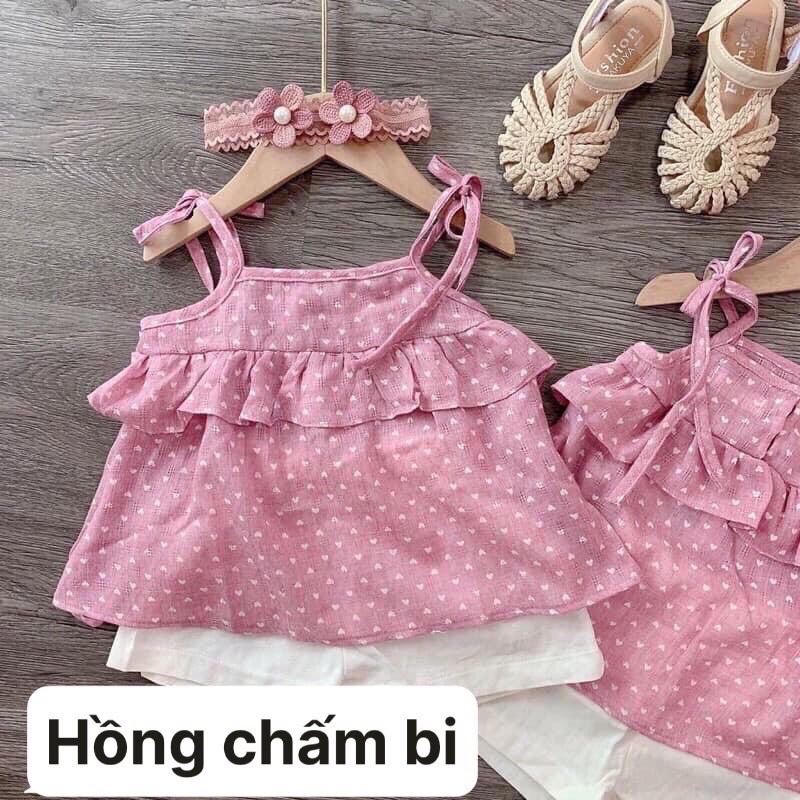 Bộ 2 dây bé gái mặc mát mùa hè