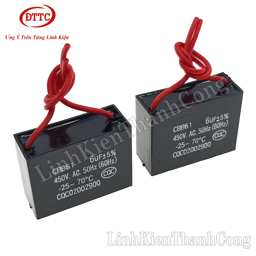 Tụ quạt CBB 6uF 450VAC