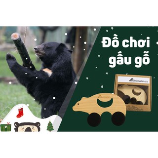 Đồ chơi gỗ 4 bánh xe hình gấu của Animals Asia