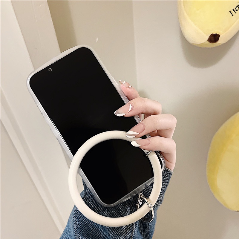 Ốp lưng iphone Ốp Điện Thoại Silicon Họa Tiết Hoa Xinh Xắn Kèm Vòng Đeo Tay Cho iPhone 13 Phone iPhone14pro xs/X/XR// Promax/Mini Dinuo case