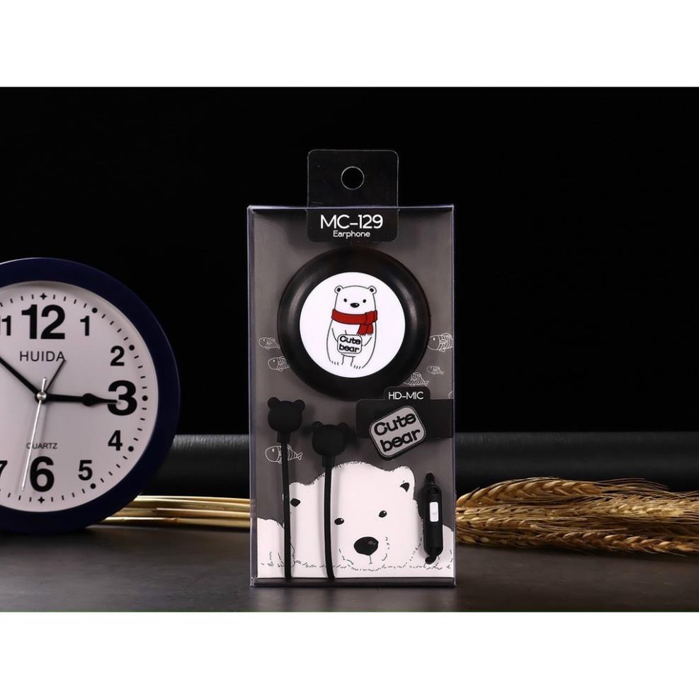 🔥SO CUTE🔥 Tai nghe nhét tai có dây có mic MC 129 kiêm hộp đựng tai nghe siêu kute, âm thanh cực đỉnh - BH 6T
