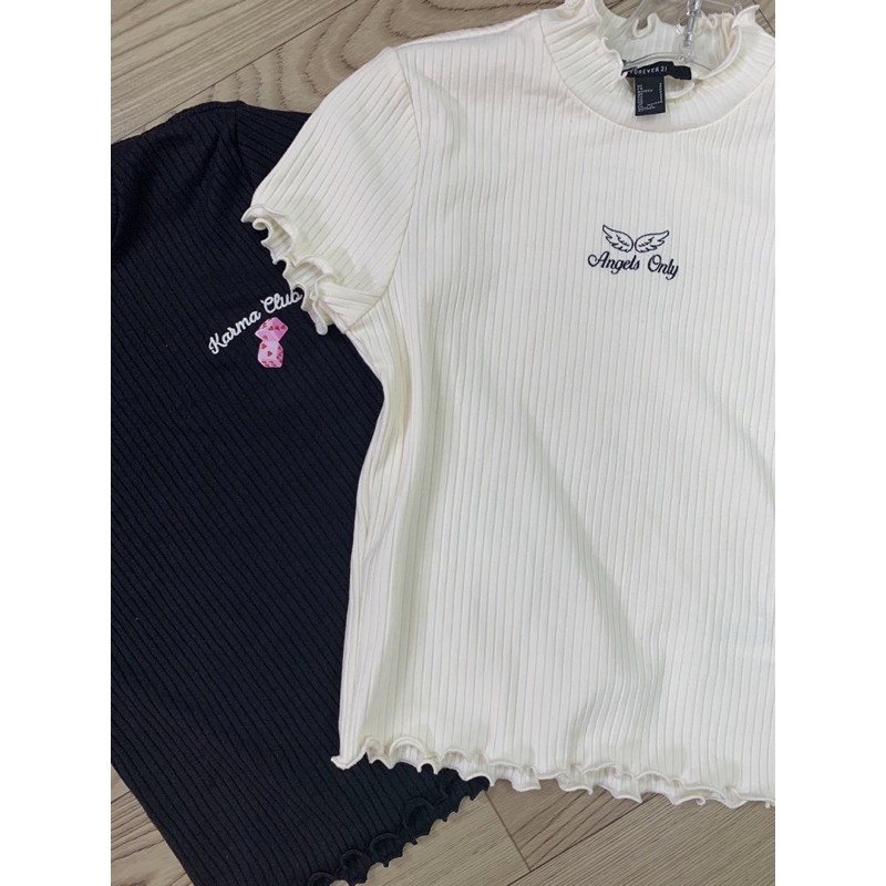 Áo thun F21 cổ nhún