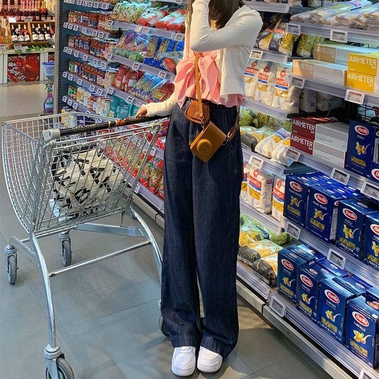 IMAODOU Quần jean dài ống rộng lưng cao phong cách Hàn Quốc thời trang mùa hè mới cho nữ | BigBuy360 - bigbuy360.vn