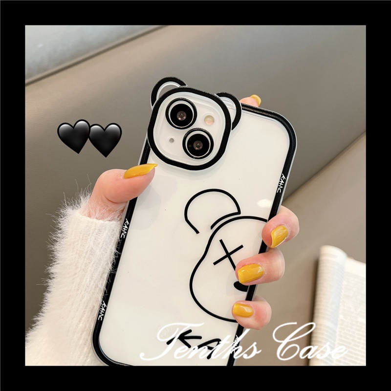 Ốp Điện Thoại Dẻo Trong Suốt Họa Tiết Chú Gấu Dễ Thương Cho IPhone 13 12 11 Pro Max SE2020 X XR Xs Max 7 8 6 6s Plus