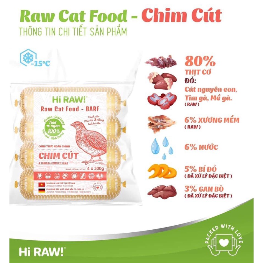 Thịt xay Hi RAW! RAW CAT FOOD - BARF hoàn chỉnh cho mèo