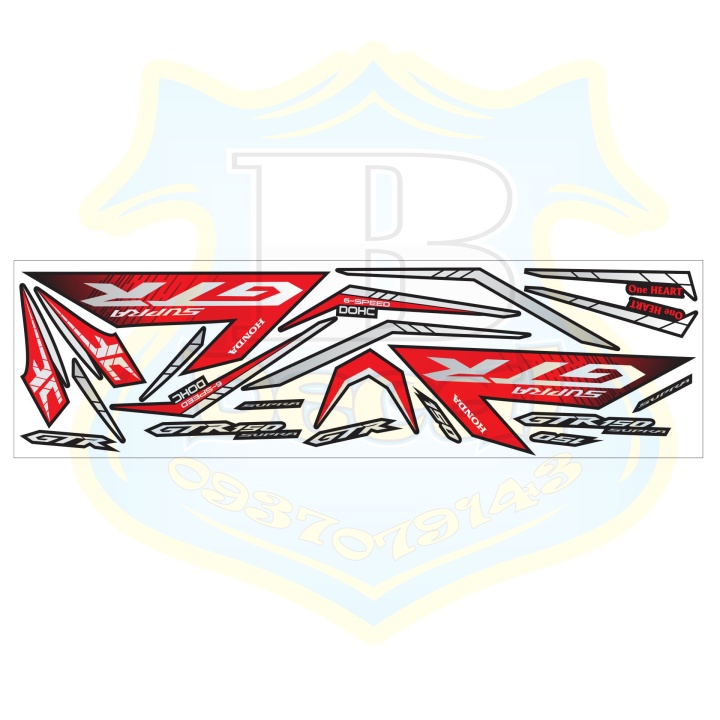 ( Quí khách vui lòng mang ra tiệm cho thợ dán ) Tem winner GTR đỏ đen