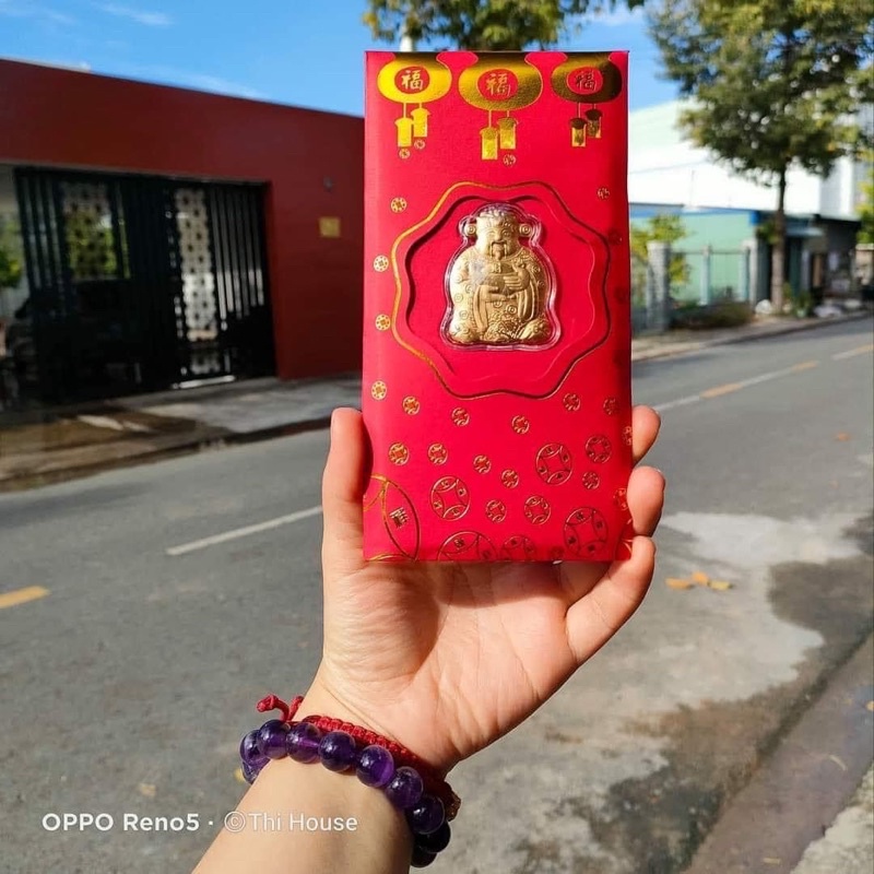 Lì Xì Thần Tài Mạ Vàng 24K May Mắn Rước Tài Lộc Món Quà Ý Nghĩa Tết May Mắn Cho Ngày Vía Thần Tài