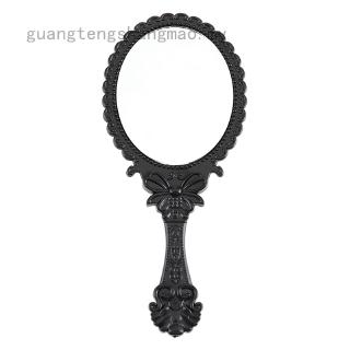 1 Gương Trang Điểm Cầm Tay Hình Oval / Hoa Màu Bạc Phong Cách Vintage Dễ Thương Dành Cho Bạn Nữ