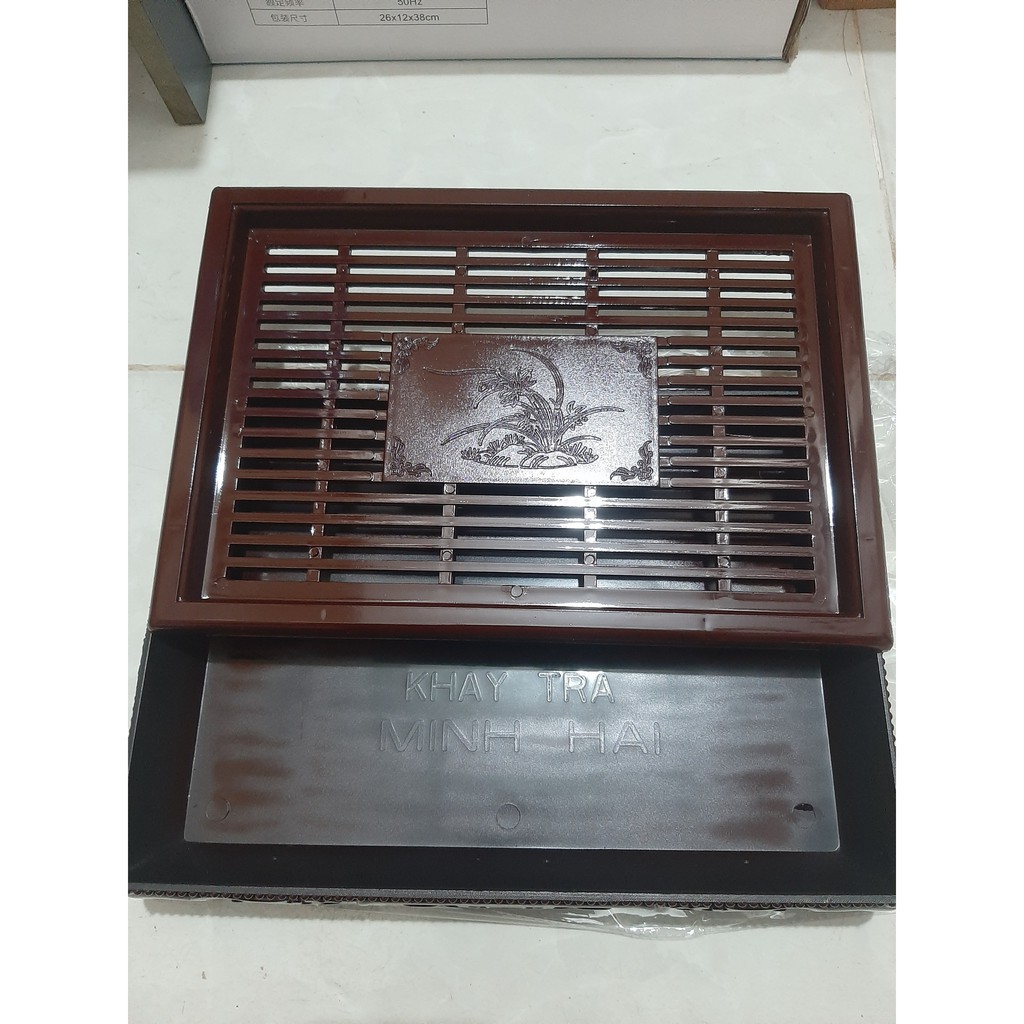 Khay trà giả gỗ 35 x 23cm chữ nhật sang trọng kiểu dáng mới cho mọi nhà