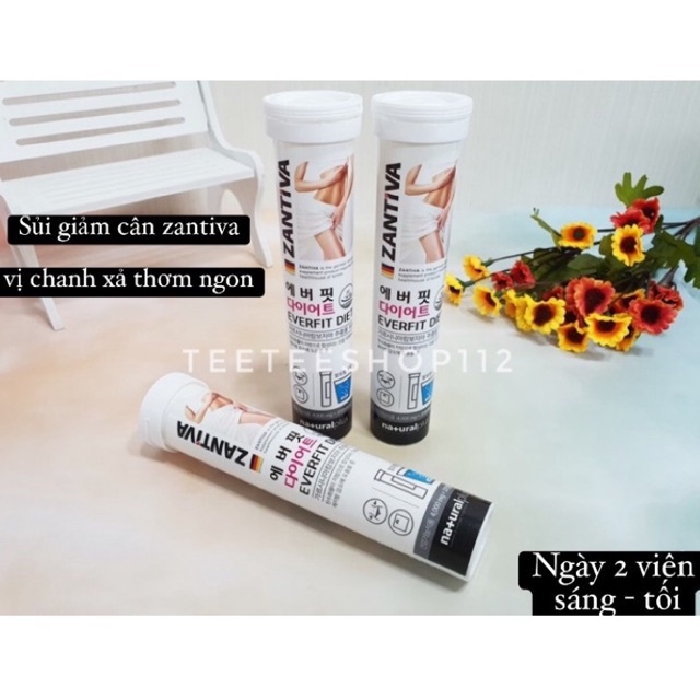 viên sủi giảm cân zantiva hàn quốc ống 20 viên