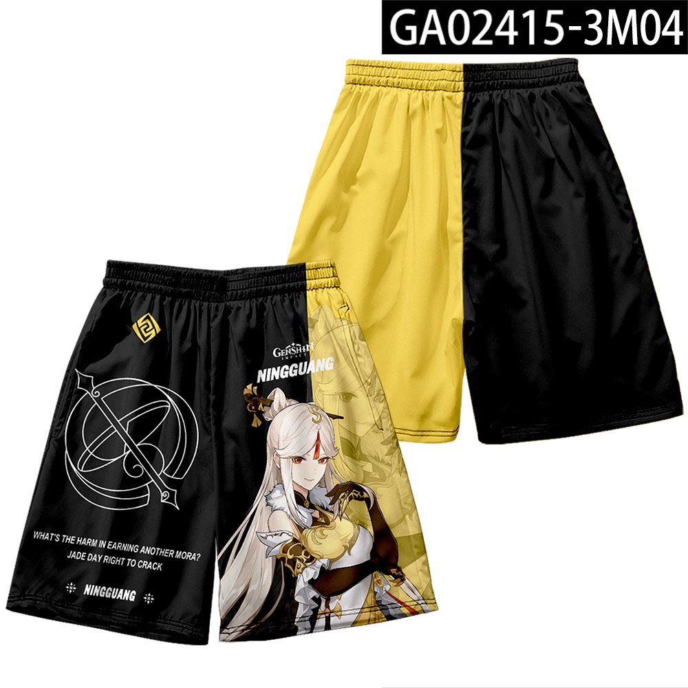 Quần Short Ngắn Hóa Trang Anime Xiao Zhongli Ningguang Hutao Đi Biển Cho Nam