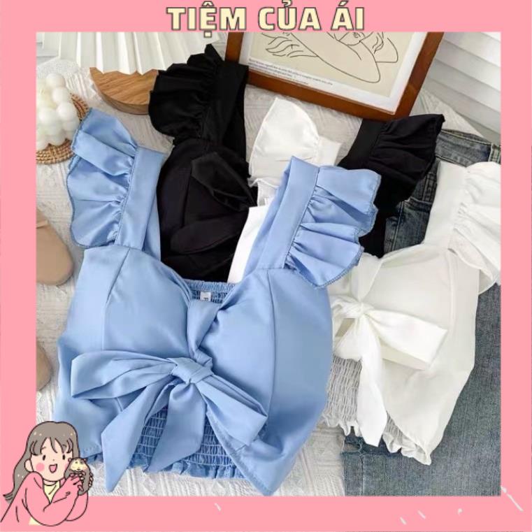 🌸 ÁO KIỂU CÁNH TIÊN CÓ MÚT 🌸 ÁO CỘT NƠ GIỮA BÈO