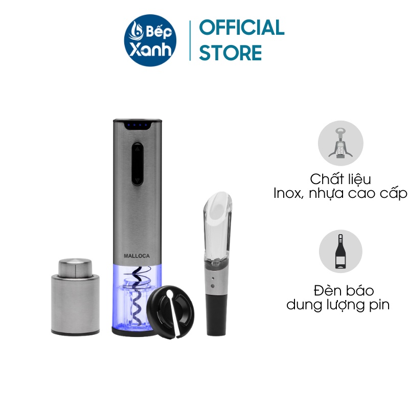 [FREESHIP HCM] Bộ Dụng Cụ Khui Rượu Malloca MWO-KP3 (4 món) - Chất Liệu Inox, Nhựa Cao Cấp