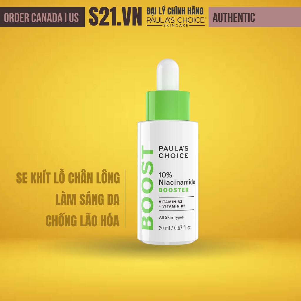 [Hạn 11/24] Tinh Chất Se Khít Lỗ Chân Lông &amp; Sáng Da Paula's Choice 10% Niacinamide Booster Vitamin B3 + Vitamin B5 20ml