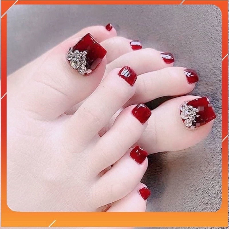 Móng úp chân giả,nailbox thiết kế,gắn đá gắn hoa,kèm keo