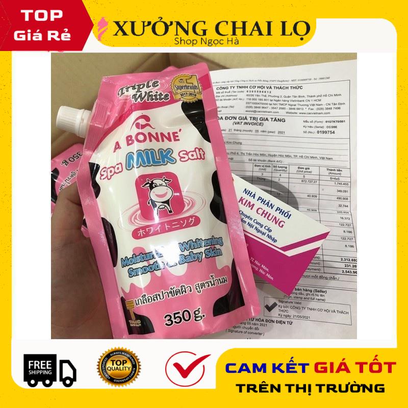 Tẩy Da Chết ❤ Kem Dưỡng Da ❤ Muối tắm sữa bò tẩy tế bào chết 350g, nguyên liệu, công thức làm kem trộn body trắng da.