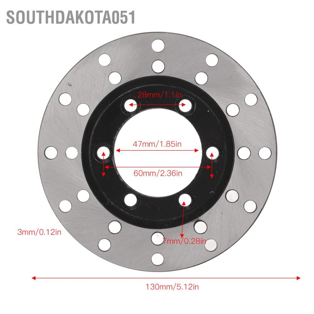 Southdakota051 130mm Front Brake Caliper Disc Rotor Metal Alloy Wearproof for 125cc 150cc Quad Dirt Bike ATV