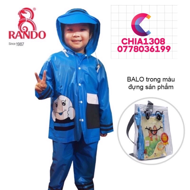 ÁO MƯA BỘ TRẺ EM CAO CẤP RANDO