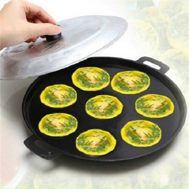 Khuôn đỗ bánh khọt 8 lỗ chống dính cao cấp kèm nắp đậy