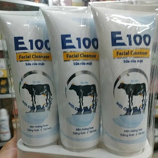 Combo 2 sữa rửa mặt e100 bò giúp trắng mịn da từ tinh chất