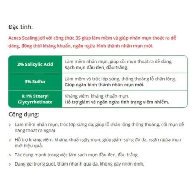 Gel sạch mụn kháng khuẩn Acnes 3S 18g Hana18 cung cấp hàng