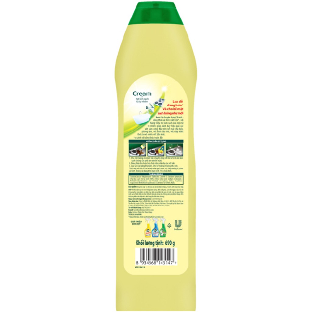 Kem Tẩy Đa Năng Kháng Khuẩn Cif Hương Chanh