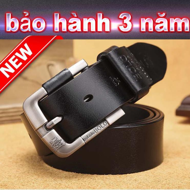 HÀNG HIỆU/Thắt Lưng Da Nam Khóa Kim Cao Cấp Dây Nịt Nam Da Bò 100% Chính Hãng Bekele POLO Nam Tính GM Xịn