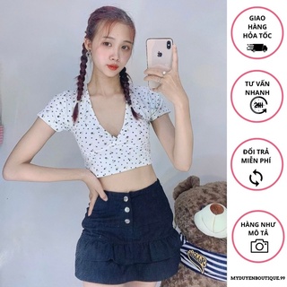 Áo croptop cổ v hở ngực sexy về thêm màu