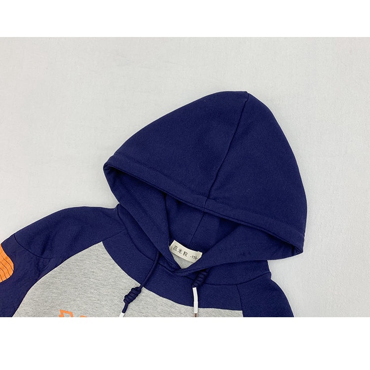 Áo hoodie dài tay giả hai lớp phong cách năng động dành cho bé trai