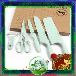 Bộ Dao Đá Thép Không Rỉ 5 Món 🔪FreeShip🔪 3 Màu - Green - Brown - Pink