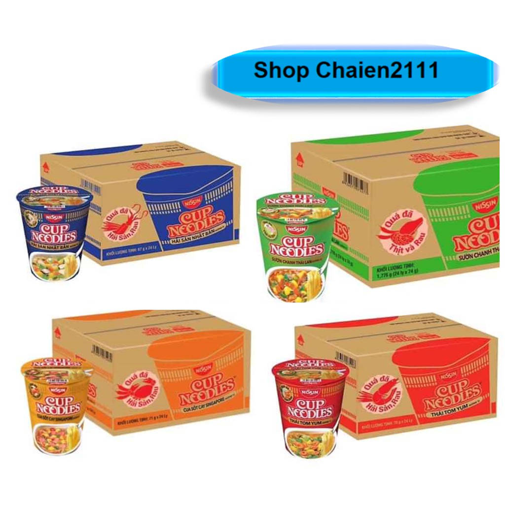 Thùng 12 Ly Mì Cup Noodles Nissin 67g đến 74g