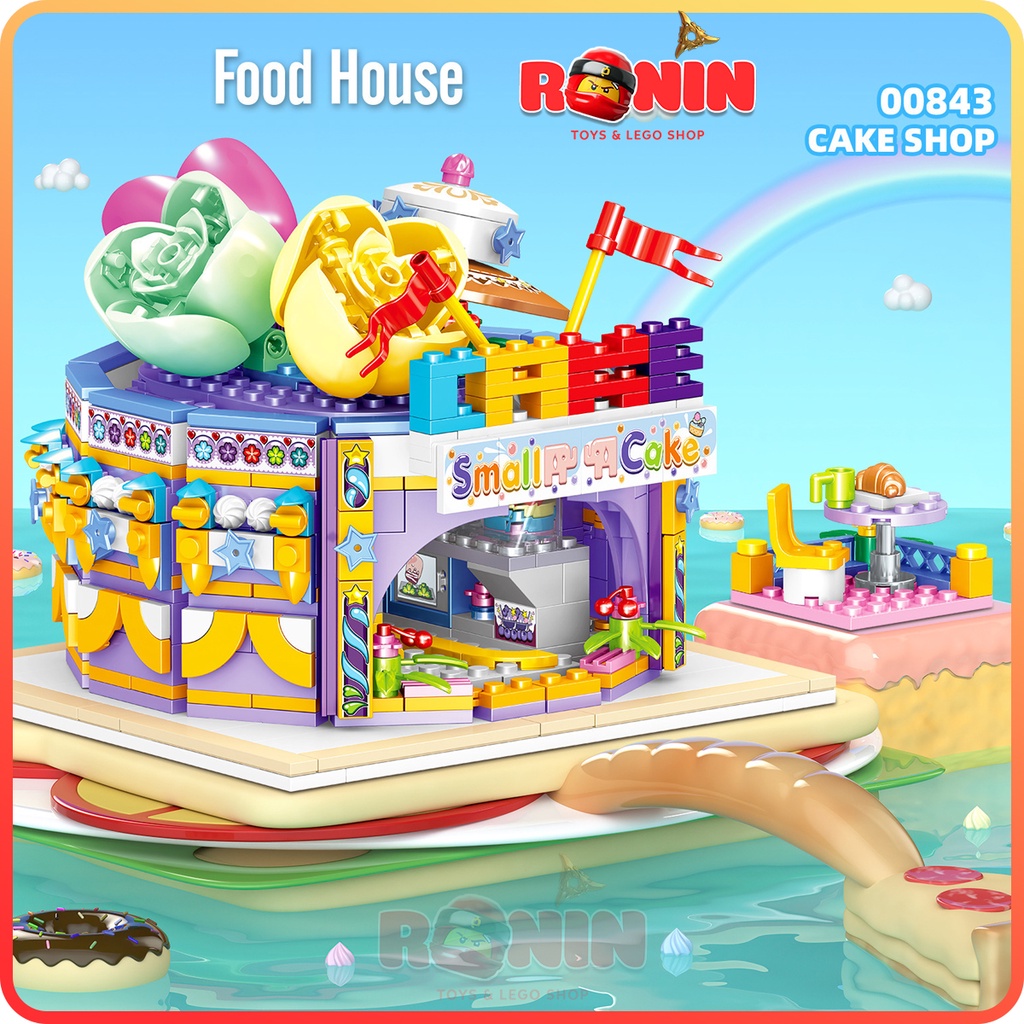 Bộ Đồ Chơi Lắp Ráp Lego Food House: Mô Hình Cửa Hàng Bánh Ngọt / Cửa Hàng Coffe / Nhà Hàng SuShi Cho Bé Gái