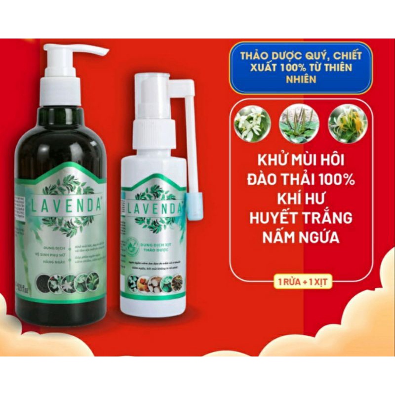 Combo  xịt rửa vệ sinh Lavenda